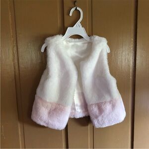 Girls Pink Faux Fur vest